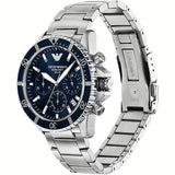 Emporio Armani World Explorer Chronograph Blue Dial Silver Steel Strap Watch for Men - AR11681 Authentic Buy Shop Now