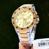 Emporio Armani World Explorer Chronograph Cream Dial Two Tone Steel Strap Watch for Men - AR11606 Authentic Buy Shop Now