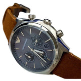 Emporio Armani Zeta Chronograph Gray Dial Brown Leather Strap Watch for Men - AR11080 Authentic Buy Shop Now