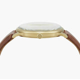 Emporio Armani Minimalist Quartz Gold Dial Brown Leather Strap Watch for Men - AR11610 Authentic Buy Shop Now