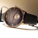 Emporio Armani Gianni Gray Dial Brown Leather Strap Watch for Men - AR1723 Authentic Buy Shop Now