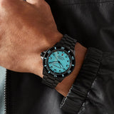 Emporio Armani Sea Explorer Turquoise Blue Dial Black Steel Strap Watch for Men - AR60084 Authentic Buy Shop Now