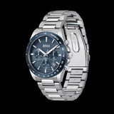 Hugo Boss Strike Chronograph Blue Dial Silver Steel Strap Watch for Men - 1514240 Authentic Buy Shop Now