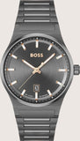 Hugo Boss Candor Grey Dial Grey Steel Strap Watch for Men - 1514078 Authentic Buy Shop Now