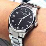 Tissot T-Sport Gent XL Black Dial Silver Steel Strap Watch for Men - T116.410.11.057.00 Authentic Buy Shop Now
