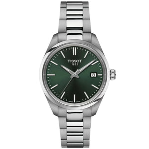 Tissot PR 100 Quartz Green Dial Silver Steel Strap Watch for Women - T150.210.11.091.00 Authentic Buy Shop Now