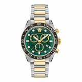 Versace Greca Dome Chronograph Green Dial Two Tone Steel Strap Watch for Men - VE6K00423 Authentic Buy Shop Now