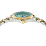 Versace V-Code Analog Turquoise Dial Two Tone Steel Strap Watch for Women - VE8I00524 Authentic Buy Shop Now