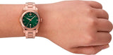 Emporio Armani Federica Analog Green Dial Rose Gold Steel Strap Watch for Women - AR11639 Authentic Buy Shop Now