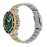 Emporio Armani World Explorer Chronograph Green Dial Two Tone Steel Strap Watch for Men - AR11695 Authentic Buy Shop Now