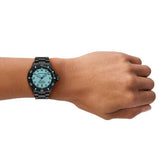 Emporio Armani Sea Explorer Turquoise Blue Dial Black Steel Strap Watch for Men - AR60084 Authentic Buy Shop Now