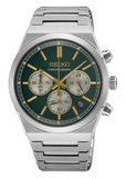 Seiko Sport Conceptual Chronograph Green Dial Silver Steel Strap Watch for Men - SSB461P1 Authentic Buy Shop Now