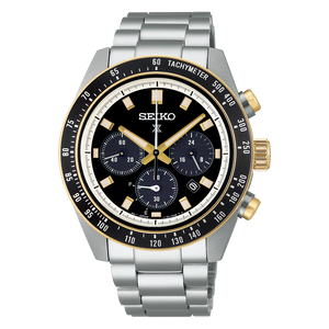 Seiko Prospex Speedtimer Solar Chronograph Black Dial Silver Steel Strap Watch for Men - SSC941 Authentic Buy Shop Now
