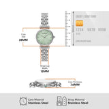 Emporio Armani Gianni T Bar Green Dial Silver Steel Strap Watch for Women - AR11667 Authentic Buy Shop Now