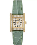 Emporio Armani Classic White Dial Green Leather Strap Watch for Women - AR11661