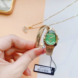 Just Cavalli Serpente Metallica Green Dial Gold Steel Strap Watch for Women - JC1L208M0045 Authentic Buy Shop Now
