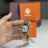 Tory Burch Robinson White Dial Gold Steel Strap Watch for Women - TBW1500 Authentic Buy Shop Now