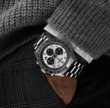 Seiko Prospex Speedtimer Solar Chronograph Silver Dial Silver Steel Strap Watch for Men - SSC911 Authentic Buy Shop Now
