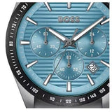 Hugo Boss Strike Chronograph Blue Dial Black Steel Strap Watch for Men - 1514242 Authentic Buy Shop Now