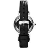 Emporio Armani Gianni T-Bar Black Dial Black Leather Strap Watch for Women - AR1678 Authentic Buy Shop Now