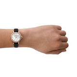Emporio Armani Mia Mother of Pearl Dial Black Leather Strap Watch for Women - AR11598 Authentic Buy Shop Now