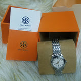 Tory Burch Whitney Ivory White Dial Silver Steel Strap Watch for Women - TBW8001 Authentic Buy Shop Now