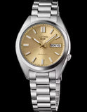 Seiko 5 Sports Automatic Gold Dial Silver Steel Strap Watch for Men - SRPL59K1