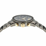 Versace Greca Dome Chronograph Black Dial Grey Steel Strap Watch for Men - VE6K00623 Authentic Buy Shop Now