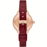 Emporio Armani Mia Mother of Pearl Dial Red Leather Strap Watch for Women - AR11646 Authentic Buy Shop Now