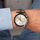 Maserati SFIDA Chronograph Silver Dial Two Tone Steel Strap Watch for Men - R8873640024 Authentic Buy Shop Now