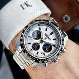 Seiko Prospex Speedtimer Solar Chronograph White Dial Silver Steel Strap Watch for Men - SSC813 Authentic Buy Shop Now