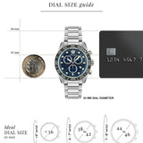 Versace Greca Dome Chronograph Blue Dial Silver Steel Strap Watch for Men - VE6K00323 Authentic Buy Shop Now