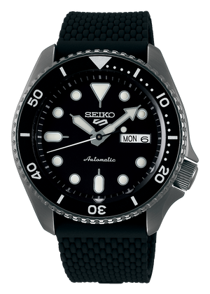 Seiko 5 Sports SKX Series Automatic Black Dial Black Silicone Strap Watch for Men - SRPD65K2 Authentic Buy Shop Now
