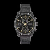 Hugo Boss Skytraveller Chronograph Black Dial Black Mesh Strap Watch for Men - 1514150 Authentic Buy Shop Now