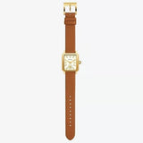 Tory Burch Robinson White Dial Brown Leather Strap Watch for Women - TBW1503 Authentic Buy Shop Now