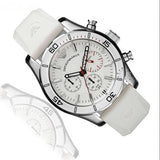 Emporio Armani Sportivo Chronograph White Dial White Rubber Strap Watch for Men - AR5947 Authentic Buy Shop Now