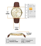 Emporio Armani Minimalist Quartz Gold Dial Brown Leather Strap Watch for Men - AR11610 Authentic Buy Shop Now