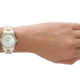 Emporio Armani Federica Mother of Pearl Dial Two Tone Steel Strap Watch for Women - AR11559 Authentic Buy Shop Now