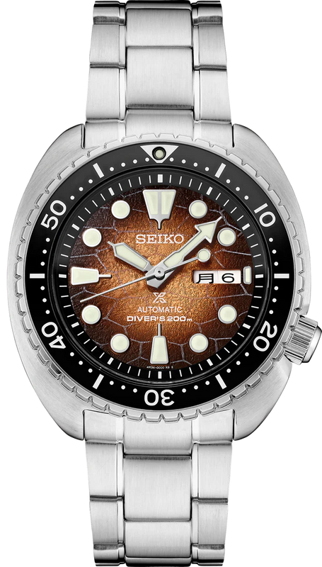 Seiko Prospex US Special Edition King Turtle Automatic Brown Dial Silver Steel Strap Watch for Men - SRPH55 Authentic Buy Shop Now