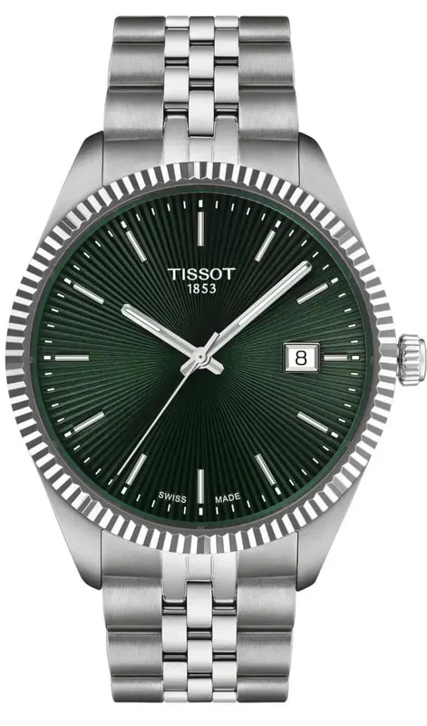 Tissot Ballade Quartz Green Dial Silver Steel Strap Watch for Men - T156.410.11.091.00 Authentic Buy Shop Now