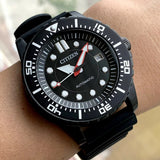 Citizen Mechanical Automatic Black Dial Black Rubber Strap Watch for Men - NJ0125-11E Authentic Buy Shop Now