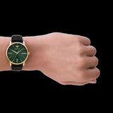 Emporio Armani Minimalist Green Dial Black Leather Strap Watch for Men - AR11601 Authentic Buy Shop Now