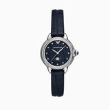 Emporio Armani Mia Moonphase Blue Dial Blue Leather Strap Watch for Women - AR11629 Authentic Buy Shop Now