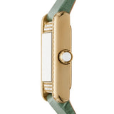 Emporio Armani Classic White Dial Green Leather Strap Watch for Women - AR11661