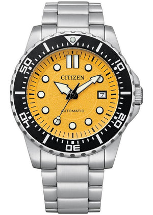Citizen Mechanical Automatic Yellow Dial Silver Steel Strap Watch for Men - NJ0170-83Z Authentic Buy Shop Now