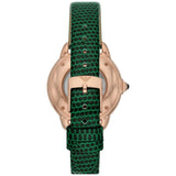 Emporio Armani Mia Meccanico Mother of Pearl Dial Green Leather Strap Watch for Women - AR60073 Authentic Buy Shop Now