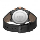 Hugo Boss Taper Chronograph Black Dial Black Leather Strap Watch for Men - 1514089 Authentic Buy Shop Now