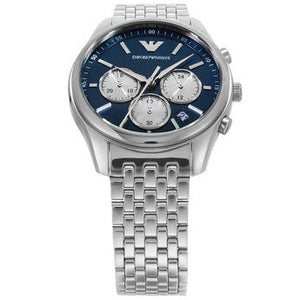 Emporio Armani Antonio Chronograph Blue Dial Silver Steel Strap Watch for Men - AR11582 Authentic Buy Shop Now
