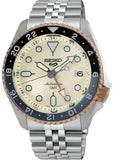 Seiko 5 GMT Sport Asia Exclusive Limited Edition Off White Dial Silver Steel Strap Watch for Men - SSK046K1 Authentic Buy Shop Now