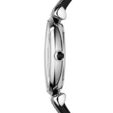 Emporio Armani Gianni T-Bar Black Dial Black Leather Strap Watch for Women - AR1678 Authentic Buy Shop Now